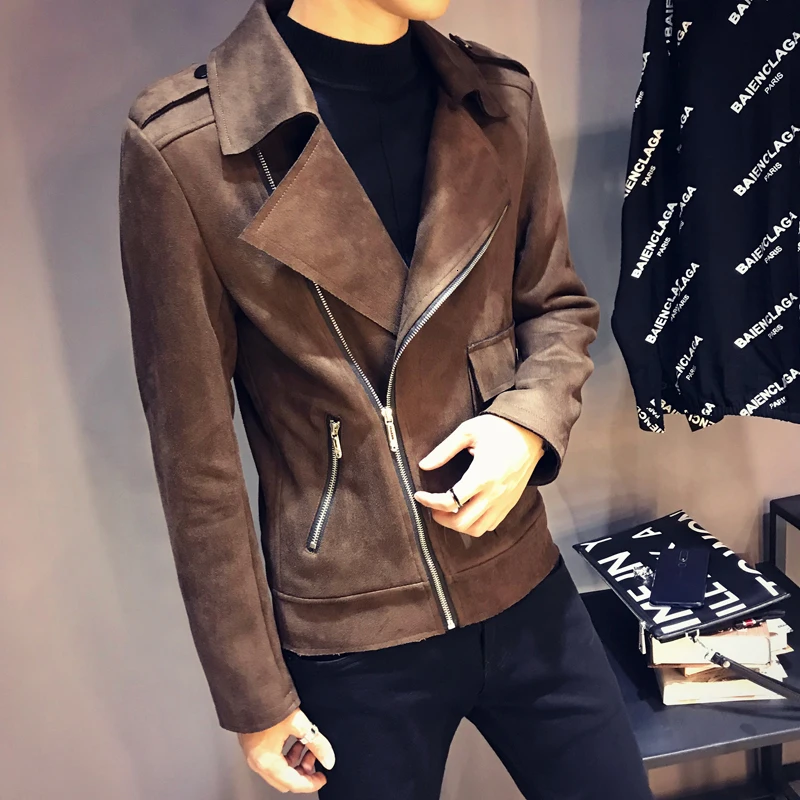 Повседневная кожаная куртка Мужская мотоциклетная ветрозащитная Cuero Hombre мужская