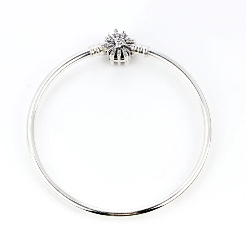 

TOP SALE Authentic 100% 925 Sterling Silver Shining Fireworks Star Wish Basic Bracelet Bangle & Bracelet Christmas Snow Gift