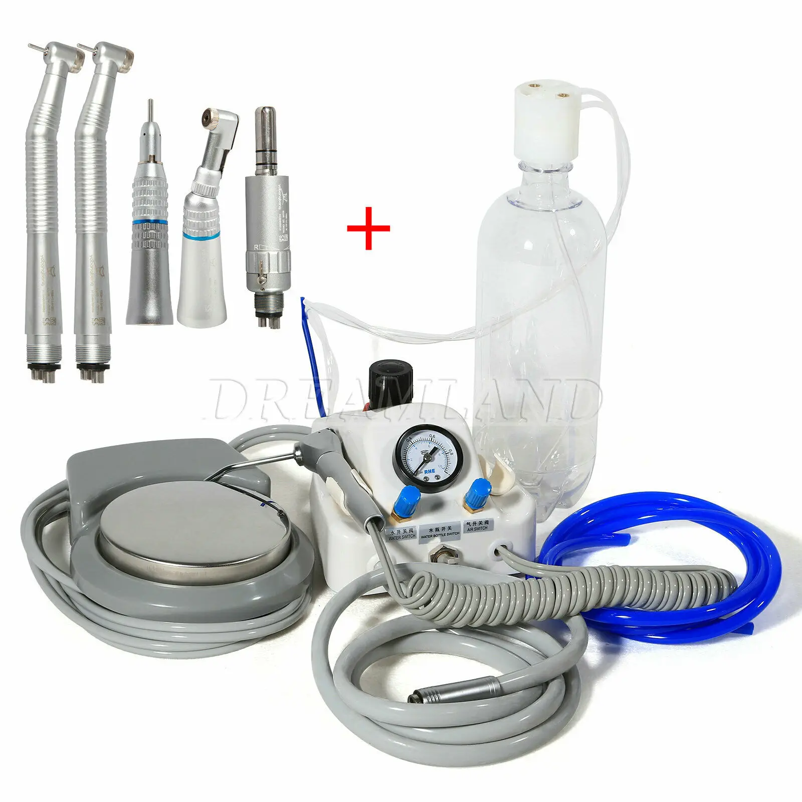 + High Slow Speed Contra Angle Straight Handpiece Air Motor Kit 2/4hole
