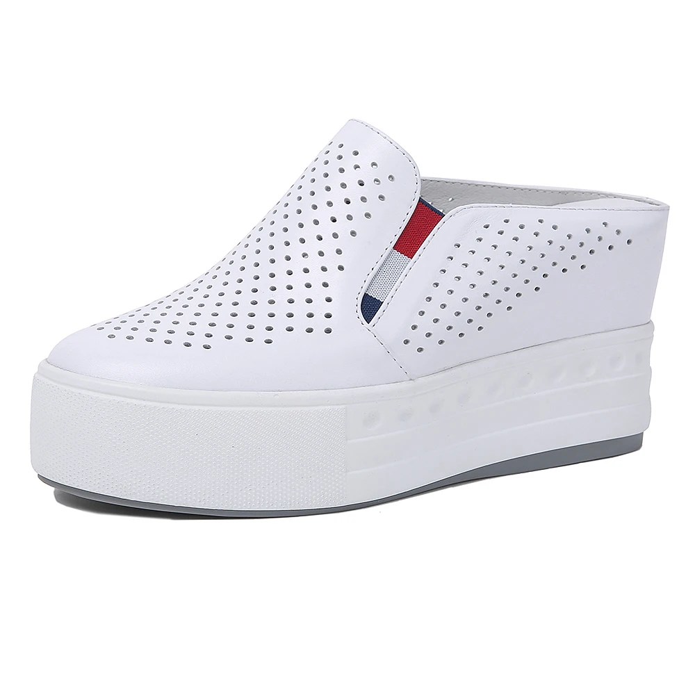 Женские туфли из натуральной кожи высокие сандалии дышащая обувь размеры 34-40