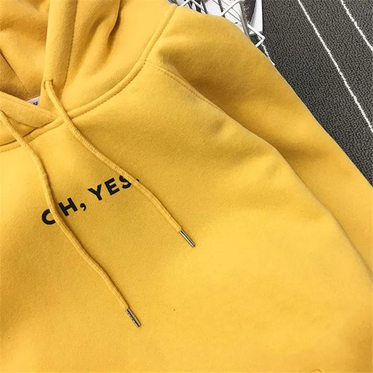 Модные вельветовые пуловеры с длинными рукавами с надписью Oh Yes Harajuku для девочек, светло-желтые топы с круглым вырезом, женский свитер