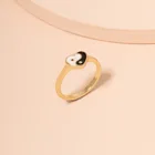 Новинка, креативное черно-белое кольцо со Сплетницей Тай-Чи, винтажные кольца Инь-Янь в форме капли, кольца для женщин и девушек, модные ювелирные изделия в подарок