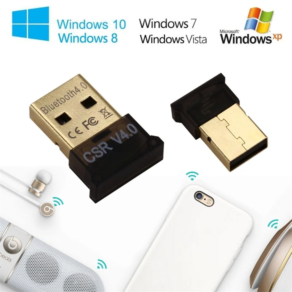 PzzPss мини USB Bluetooth V 4 0 Двойной режим Sem Fio адаптер CSR 2 0/3 для Windows 10 8 XP Win 7 | Компьютеры и