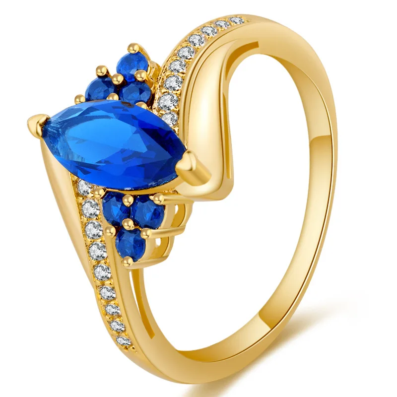 

Кольцо с голубым конским глазом из циркония, Женский романтический подарок для друзей, изысканный подарок