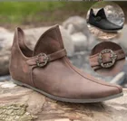 Мужская средневековая кожаная обувь, ботильоны для среднего возраста, ботинки в стиле Викторианского Ренессанса