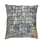 Искусственная крокодиловая текстура, Мраморная и Золотая подушка, чехол для дивана, искусственная кожа, текстура, искусственная кожа, мягкая подушка, чехол