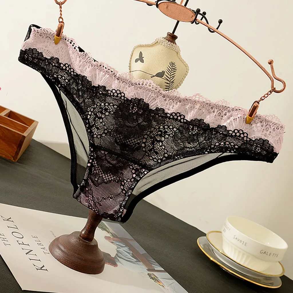

Multi-Color Lace Underwear Women's Panties Transparent Mesh Sexy Lingerie Ladies Thongs Sexy Low Waist Seamless Briefs Underpant