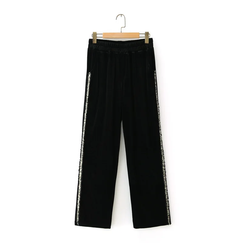 

2020 Autumn women velvet sets fashion 2 piece set long sleeve t shirt+pants vintage casual clothing woman suit sets plus size