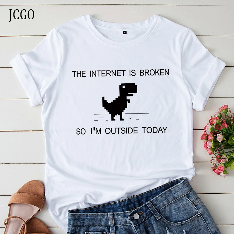 JCGO летняя модная женская футболка из хлопка 5XL плюс размер милые буквы с принтом