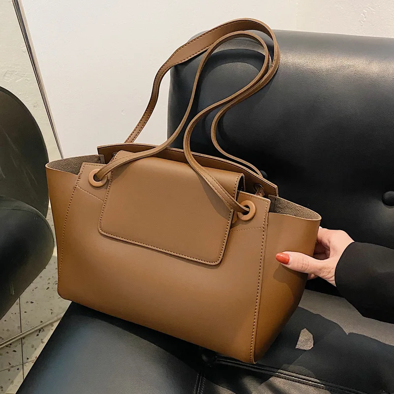 

Women Bag Handbag Underarm Messenger Purse Shoulder Bag All-match Solid Color Retro Designer Fashion PU Leather High Capacity