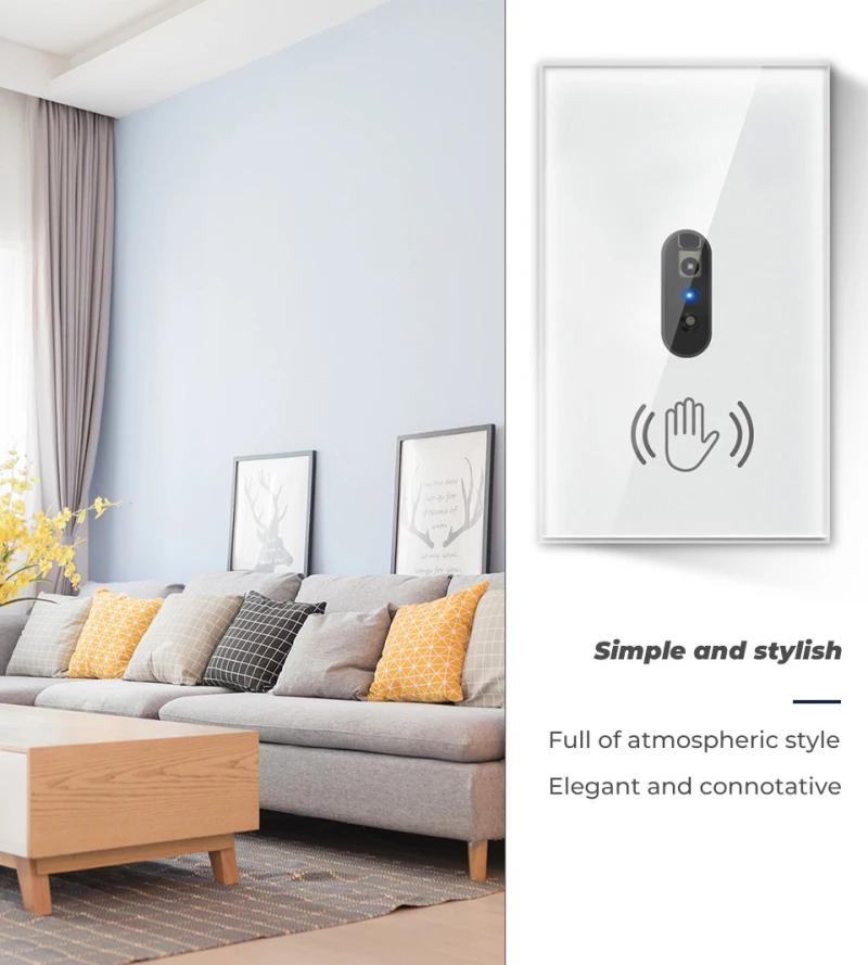 Умный настенный инфракрасный выключатель стеклянная панель с функцией