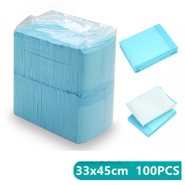 100PCS 33x45cm BLUE 100 шт одноразовые пеленки для младенцев Пеленальный Коврик для взрослых детей или домашних животных водонепроницаемые пеленки для новорожденных матрас подгузник - Цвет: 100PCS 33x45cm BLUE