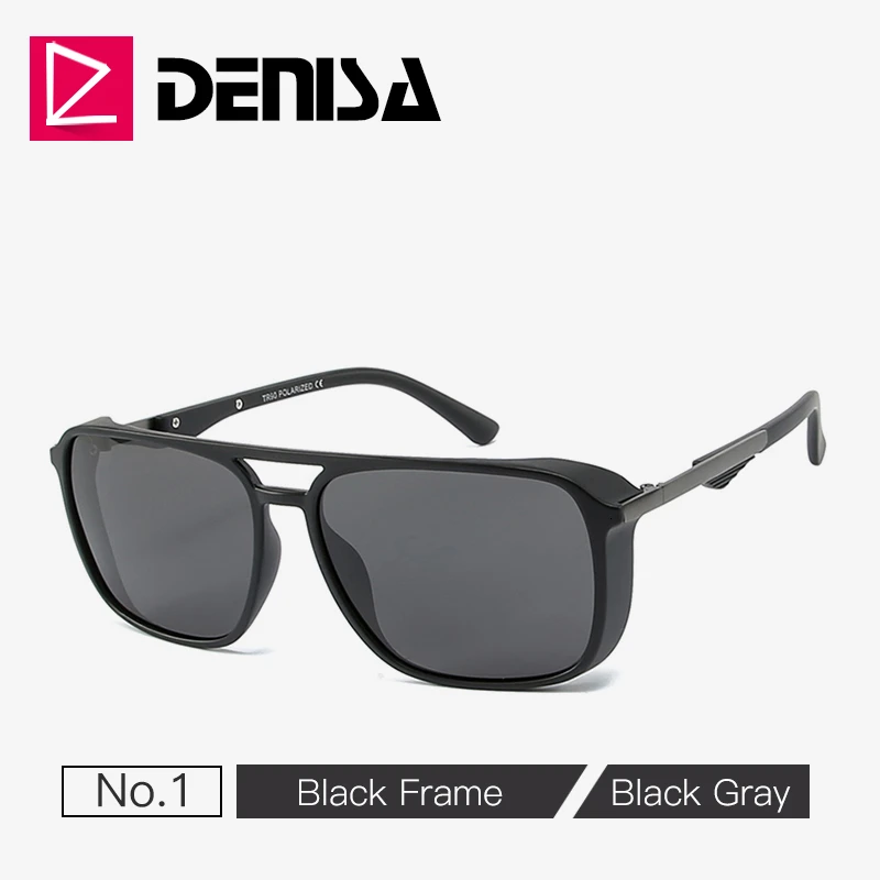 G1 Matte Black Frame DENISA TR90 рамка Тони Старк солнцезащитные очки для женщин большой площади поляризованных солнцезащитных очков Для мужчин, для вождения, изумляют взгляд, аксессуары для глаз, солнцезащитные очки, UV400 T0046 - Цвет линз: G1 Matte Black Frame