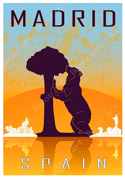 Испания Мадрид Сан себапятно путешествия холст живопись Винтаж стены крафт