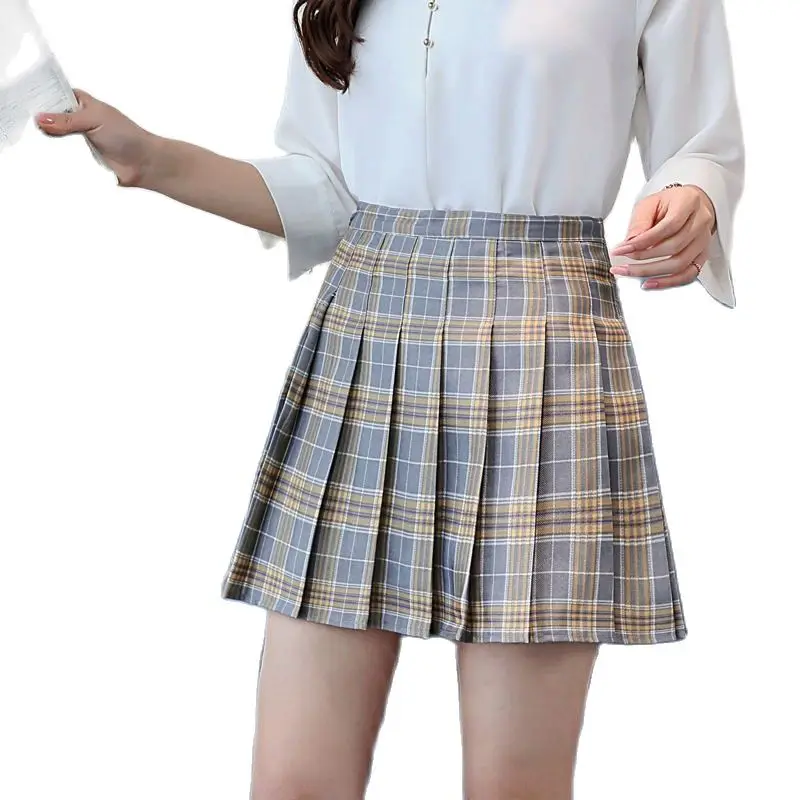 

Women high waist Cosplay skirts 2020 Spring summer kawaii Denim solid a-line sailor Skirts Japanese school uniform Mini Skirts