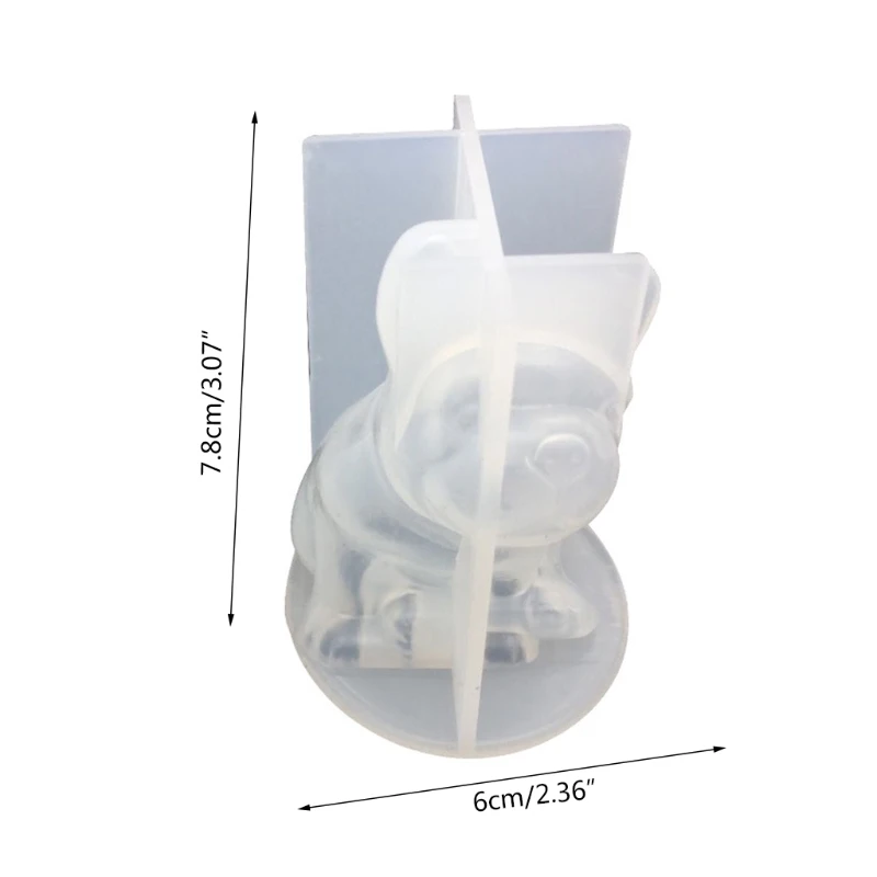 

Crystal Epoxy Resin Mold 3D French Bulldog Silicone Mould DIY Crafts Ornaments Car Decorations Casting Tool