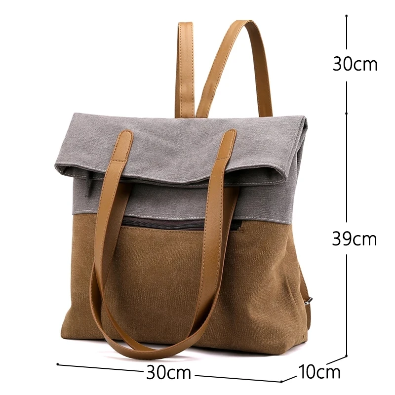 Холщовый дорожный рюкзак вместительная сумка на одно плечо многофункциональная