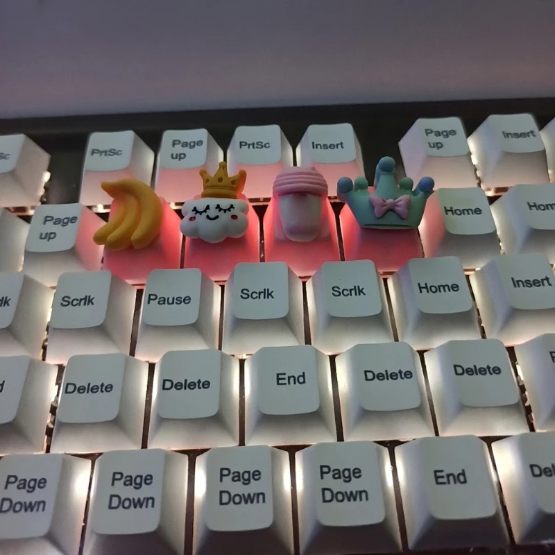 

1Pc DIY PBT Keycap Pink Cute Cake Ice Cream for mechanical keyboards R4 Height Children's Gifts