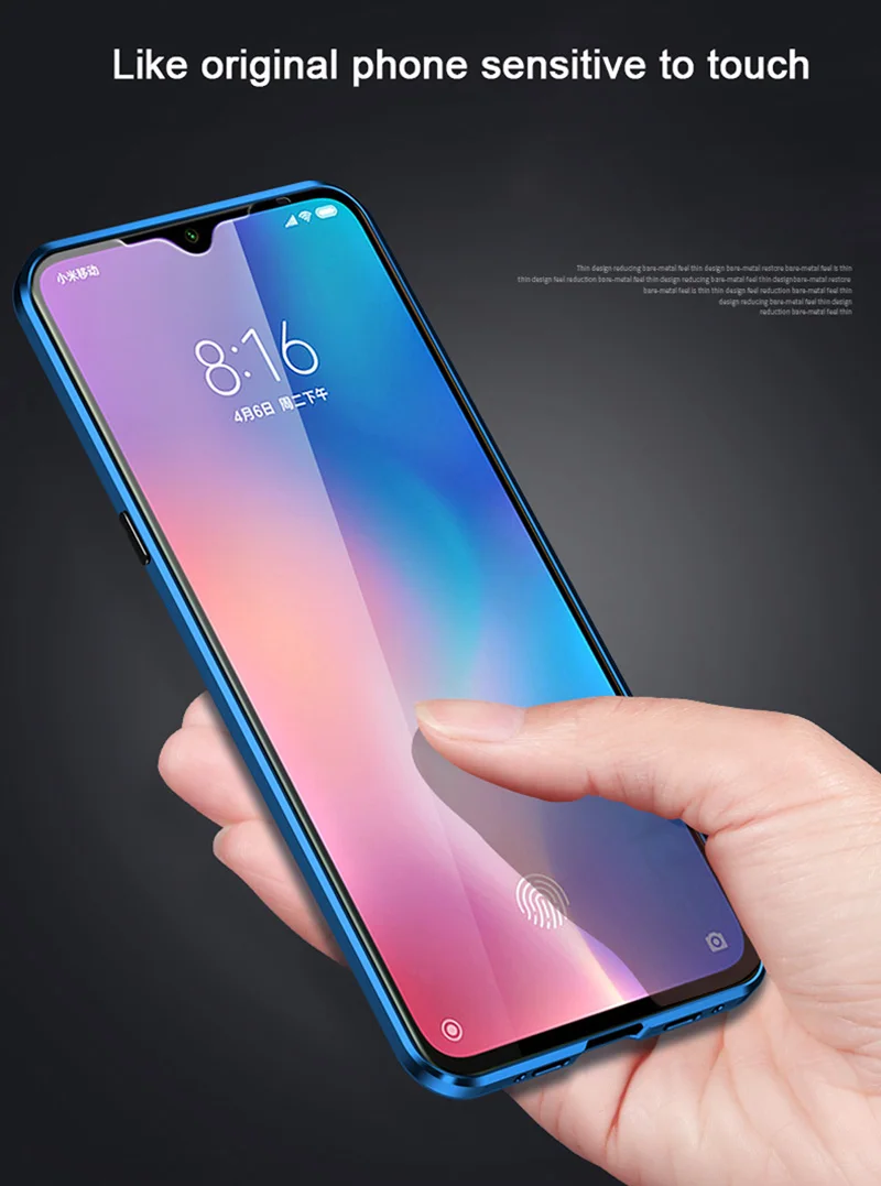 Магнитный металлический чехол для телефона для Xiao mi Red mi Note 7 K20 Pro mi 9 CC9 9T Двусторонняя стеклянная задняя Магнитная Крышка для Red mi Note 7 Чехол