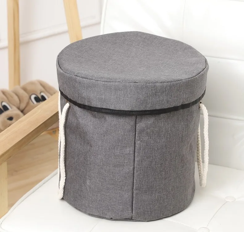 

Children's Toy Storage God Bag Cushion Super Large Finishing Bag Fabric Storage Round Beam Mouth Folding Storage Basket
