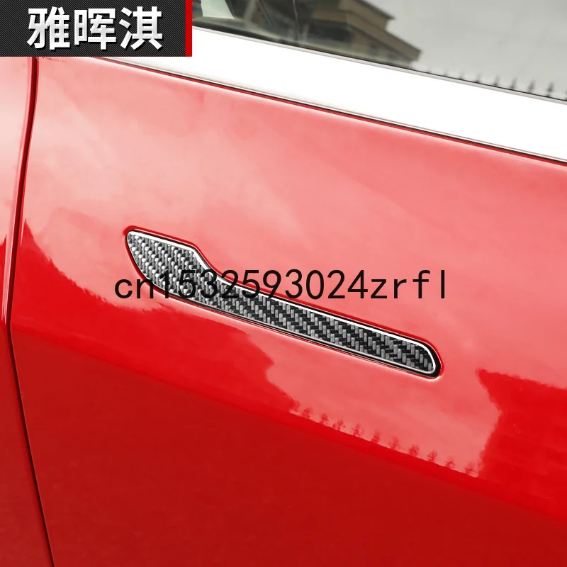 

For Tesla Model 3 2019-20 door handle sticker carbon fiber pattern