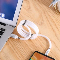 magnetic attraction storage data cable for applemicrotype c for iphone samsuang xiaomi phone telescopic charging cable
