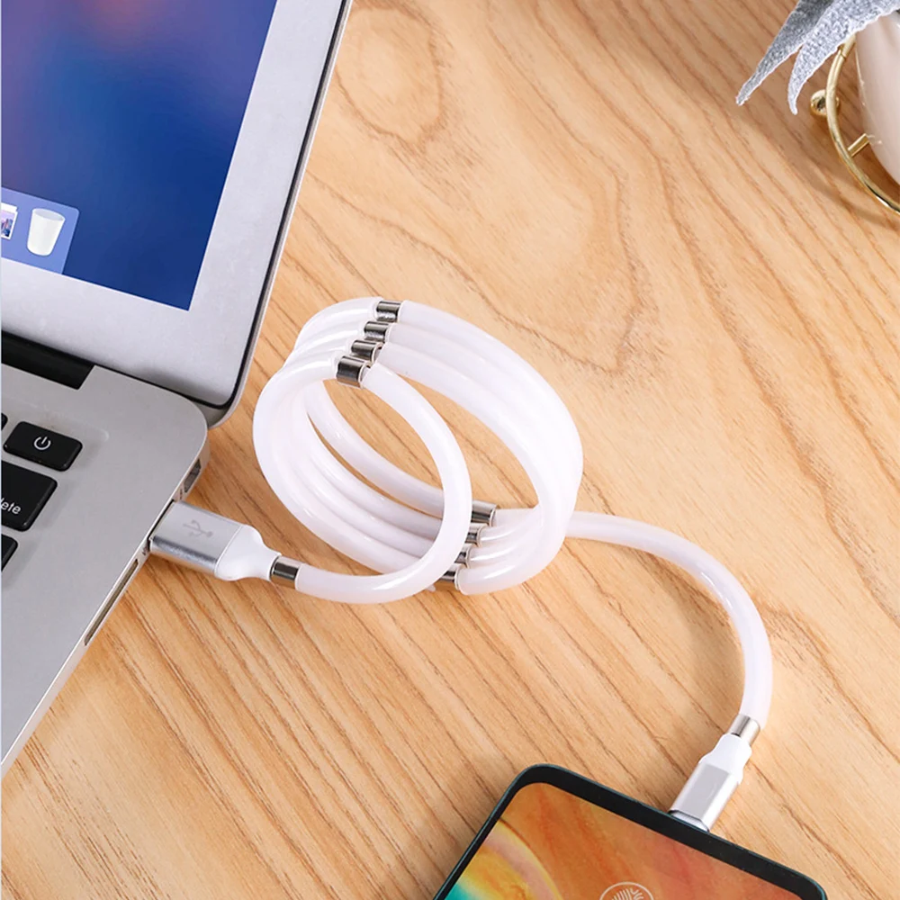 Магнитный кабель для передачи данных Apple/Micro/Type-C телескопический зарядный iphone