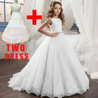 2022 teen wedding girl dress first comunion dress for girl evening princess flower dress kids clothes costume vestido 8 14 year