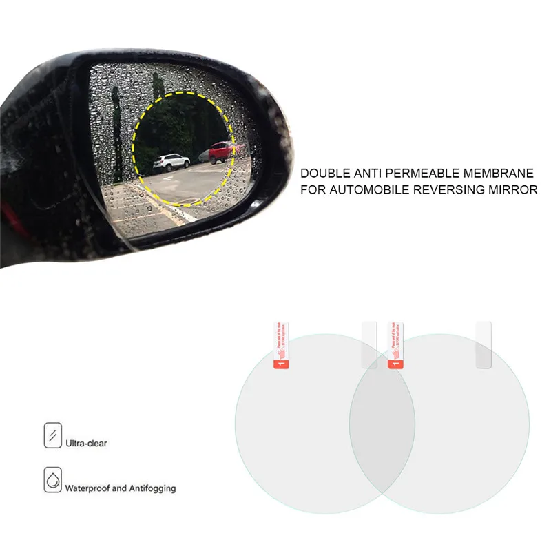2 шт./компл. автомобильные наклейки зеркальная защитная пленка заднего вида