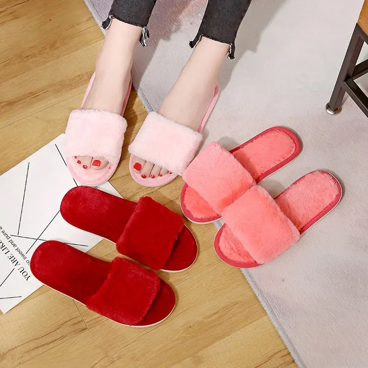 

Maggie's Walker Fluffy Slippers House Slippers Chinelo Indoor Women's Mens Couples Warm Non-slip Floor Home Slippers Chinelo