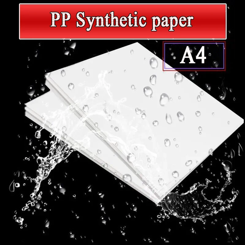 A4 דביק PP סינטטי נייר הזרקת דיו הדפסת נייר מט לבן ריק מבריק עמיד למים תווית מדבקת לייזר מדפסת