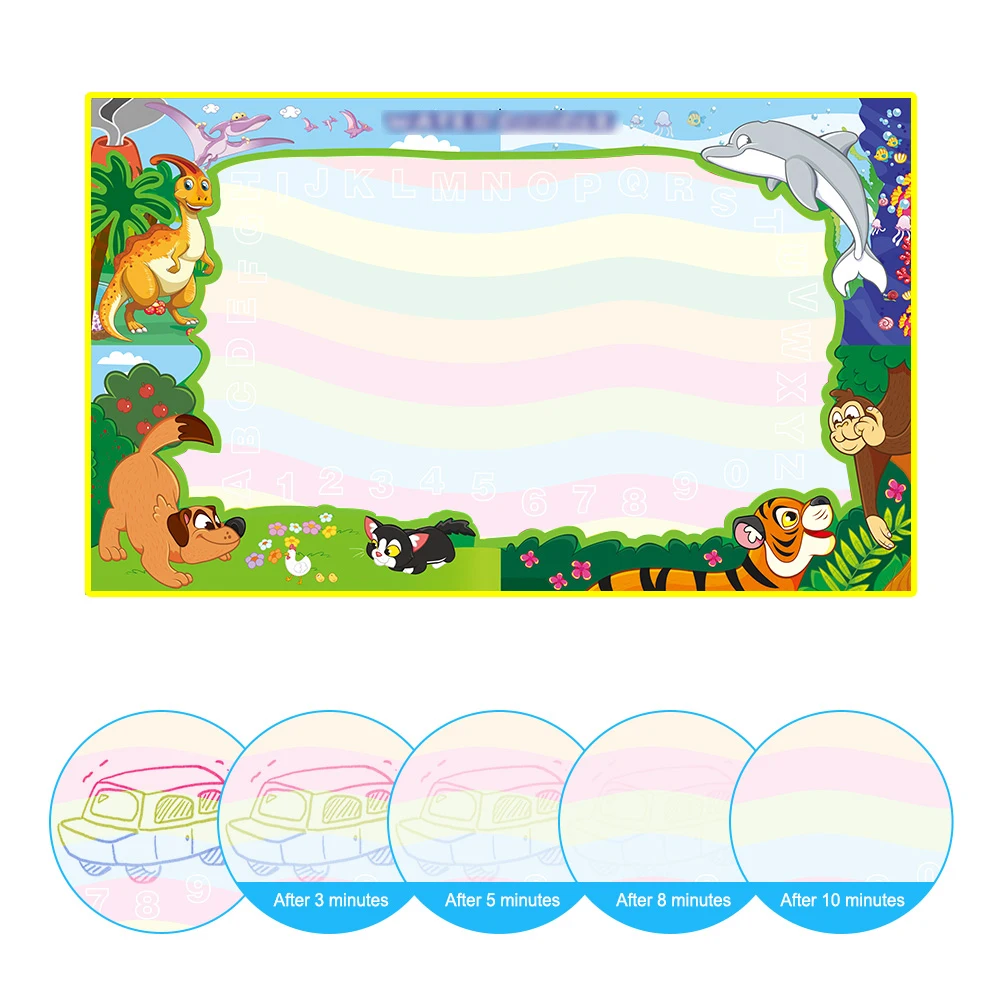 85*65cm Big Size Animal Magic Water Drawing Mat & 3 Pens Stamp Set Painting Board Doodle Educational Toys for Kids | Игрушки и хобби