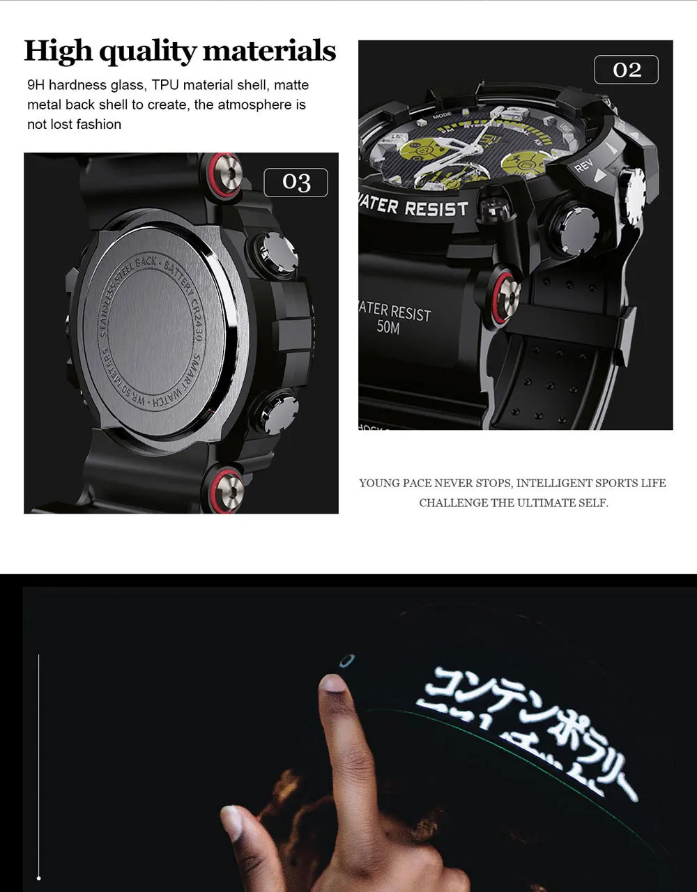 New Men's Quartz Outdoor Sports Watch Support Mobile Phone Bluetooth Pedometer Christmas Gift Birthday Gift