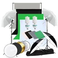 zuochen 2%c3%97135w photography studio umbrellas lighting kit white black green gray backdrop cloth 2m light stand5in1 reflector kit