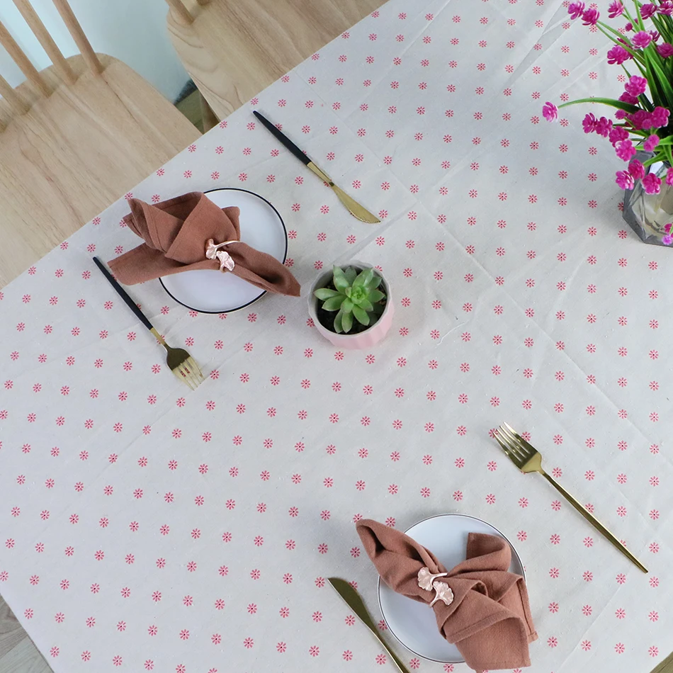 Скатерть из плотного полиэстера с маленьким цветочным узором льняная скатерть