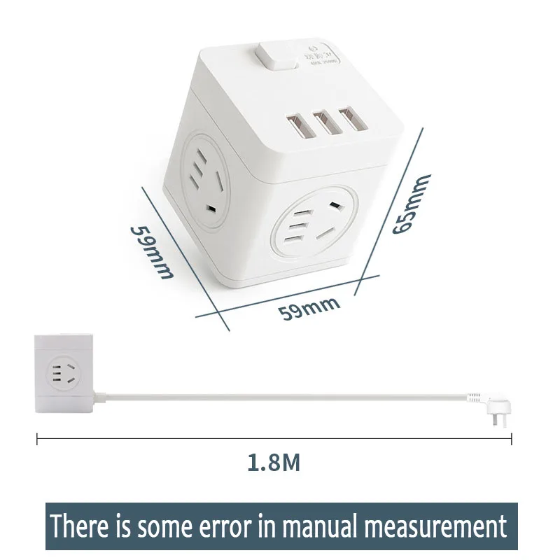 Розетка многофункциональная 4AC розетка 3USB порты Смарт зарядное устройство