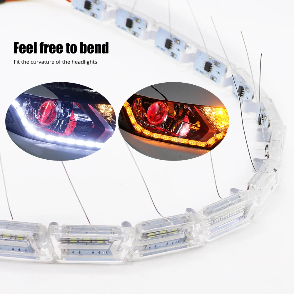 Гибкие дневные ходовые огни светодиодная лента для дневных ходовых огней 2 шт.