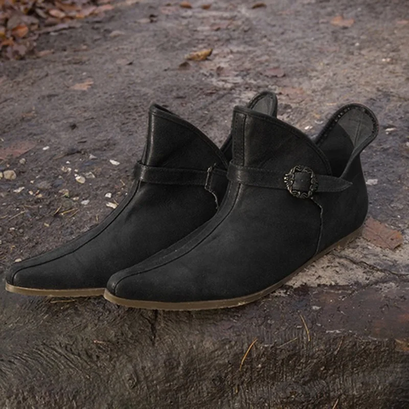 Средневековые женские сапоги с ремешком и пряжкой размеры женская обувь.| |