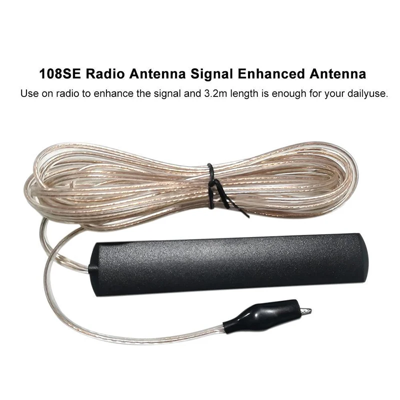 

3.2M Ant-108se Home Radio Antenna AV Power Amplifier MD Desk Radio Enhanced Radio Antenna Pure Copper Double Line Alligator Clip