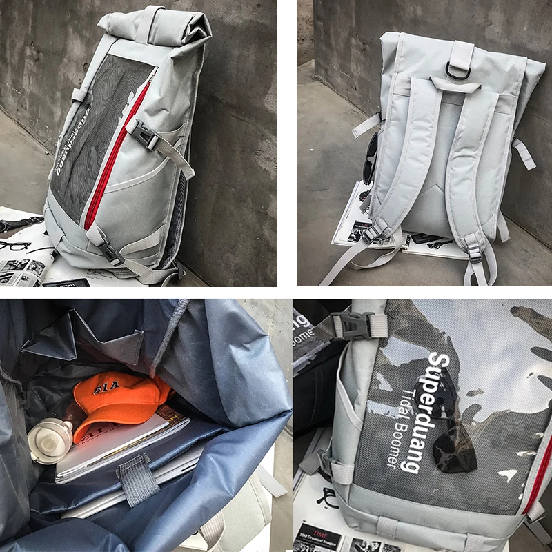 

Backpack Tourist Foldable Backpack City Camping Packable Backpack Reflective Haversack Mochila Gymnastics Travel Hiking Bag Men