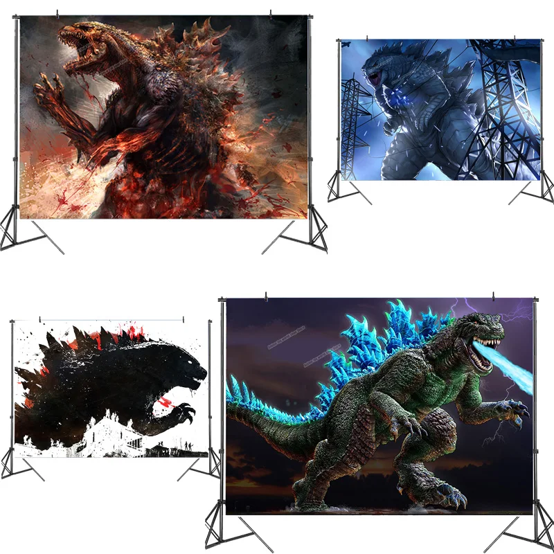 Виниловый фон для фотосъемки с изображением милого детского дня рождения Godzilla Vs
