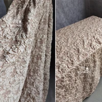 pleated jacquard fabric light brown concave convex diy patches background decor clothing coat suit skirts dress designer fabric
