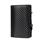 Кошелек с защитой от кражи, RFID держатель для карт, из углеродного волокна, мужской кошелек, тонкий, для мелких кредитов, держатель для карт