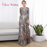 new arrival 2022 evening dresses long half sleeves floral lace party gown muslim elegant robe de soiree evening party gown