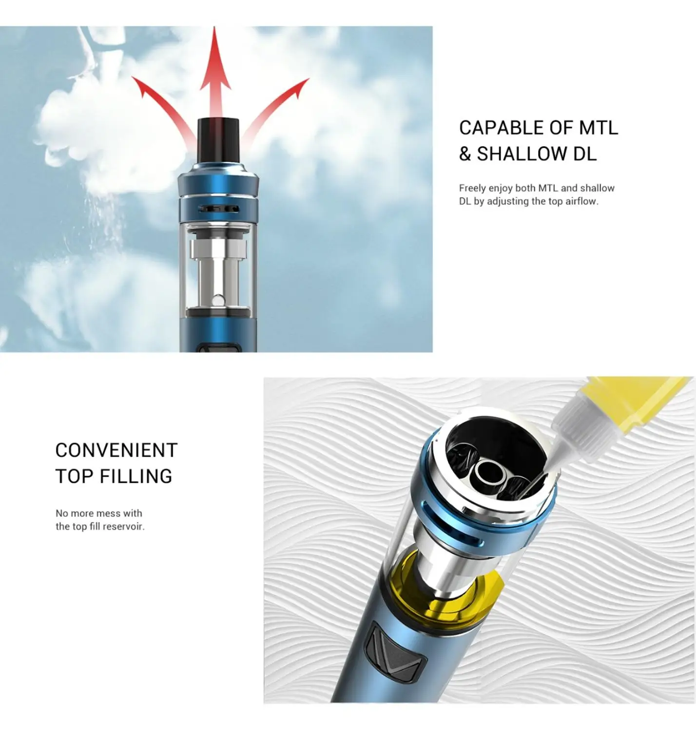 Вейп-набор 1 Vaptio PALO с аккумулятором 1500 мА · ч емкость 2 0 мл испаритель электронной