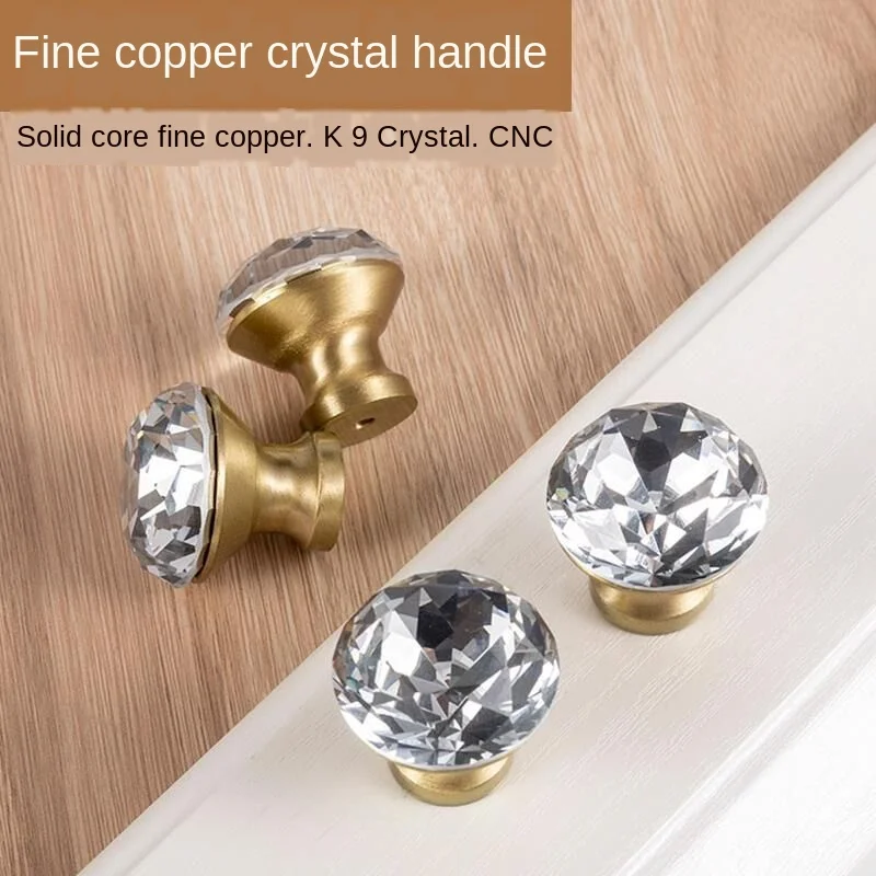 Качественные ручки из хрусталя и латуни K9 ручка для ящика шкафа кухонного