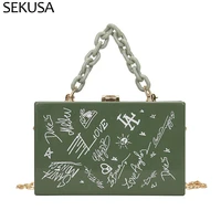 green color women evening bags plastic fashion female new wedding handbags with chain candy color party holder