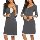 Модное однотонное Платье на пуговицах с коротким рукавом Для кормящих матерей и Беременных женщин Пижама Для Беременных больниц Для лактации