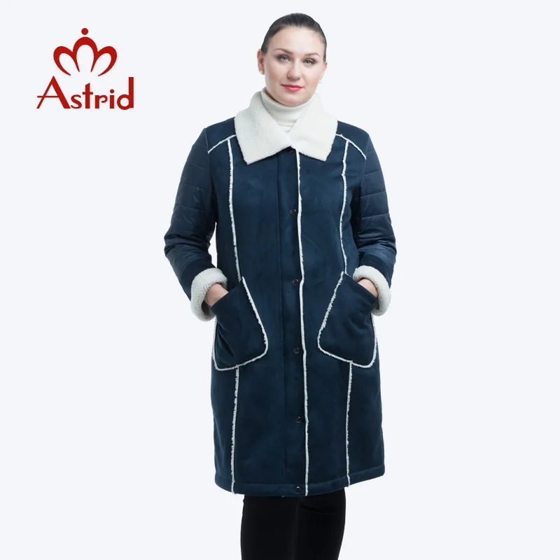 2019 Astrid новая зимняя куртка женская плюс размер парка однотонная кожаная одежда