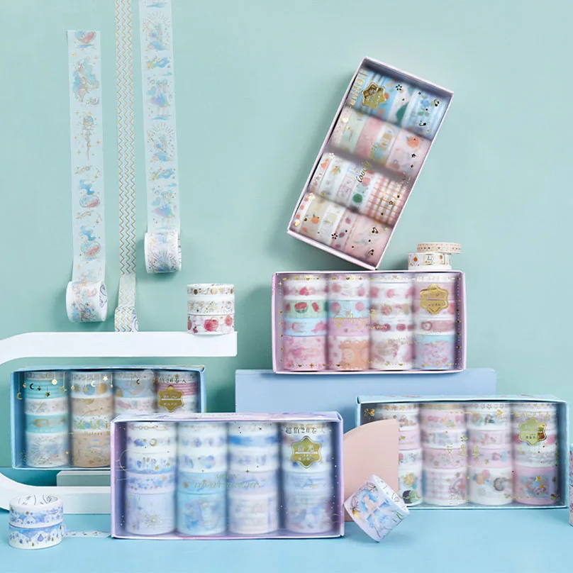 

20Pcs Washi Tape Set Gold Foil Washi Tape Stickers Kawaii Stationery Fruit School Supplies Masking Tape Decorative Washi Tapes